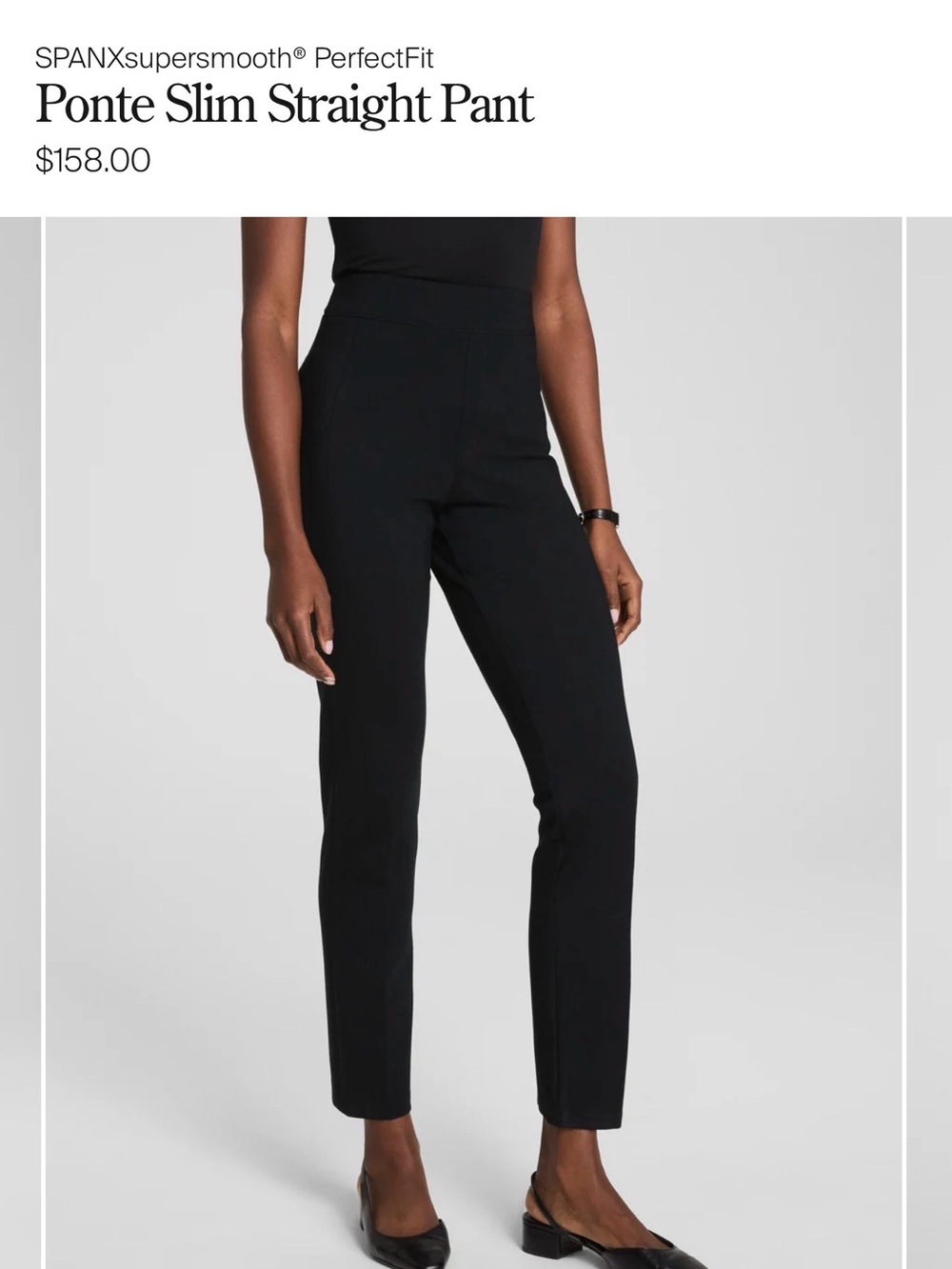 SPANXsupersmooth® PerfectFit
Ponte Slim Straight Pant — Black — Like New